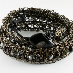 Dark Antique bronze with black leather